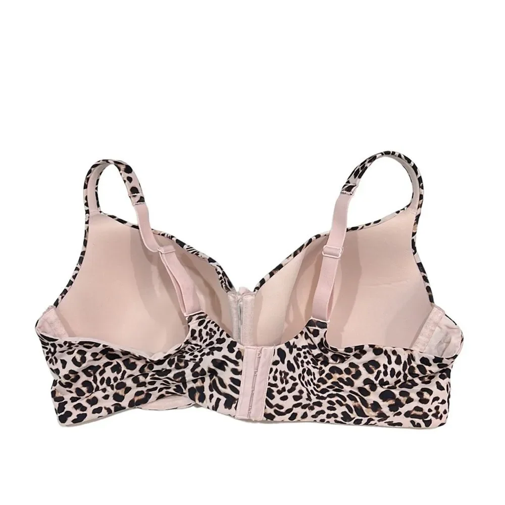 Cacique Animal Print True Embrace Demi Smooth Bra Size 46DD